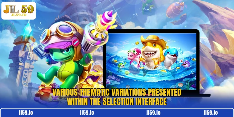 Various thematic variations presented within the selection interface